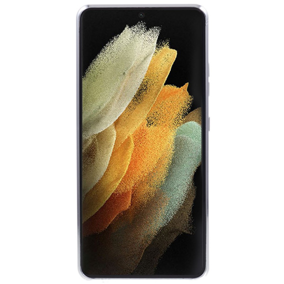 Магнитный чехол с двойным стеклом MagSafe для Samsung Galaxy S21 Ultra, серебряный
