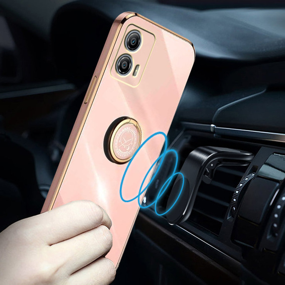 Чoхол до Motorola Moto G53 5G, Electro Ring, рожевий rose gold