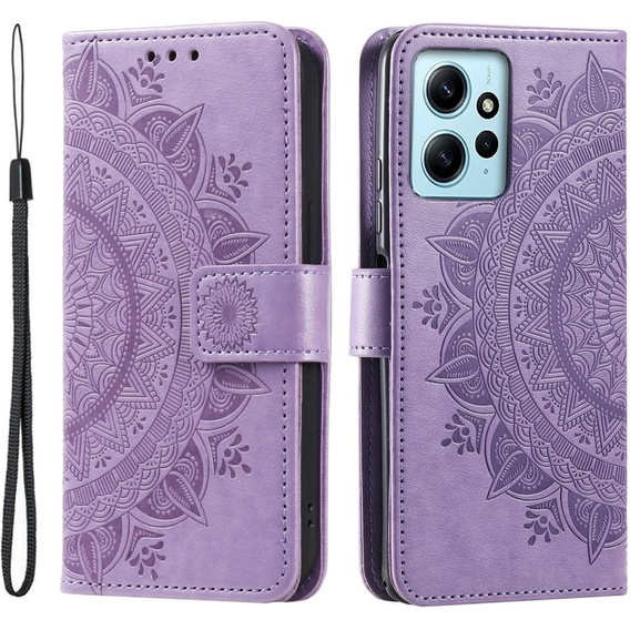 Откидной чехол для Xiaomi Redmi Note 12 4G, Mandala, фиолетовый