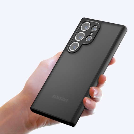 Чохол для Samsung Galaxy S24 Ultra, Fusion Hybrid, із захистом камери, прозорий / чорний