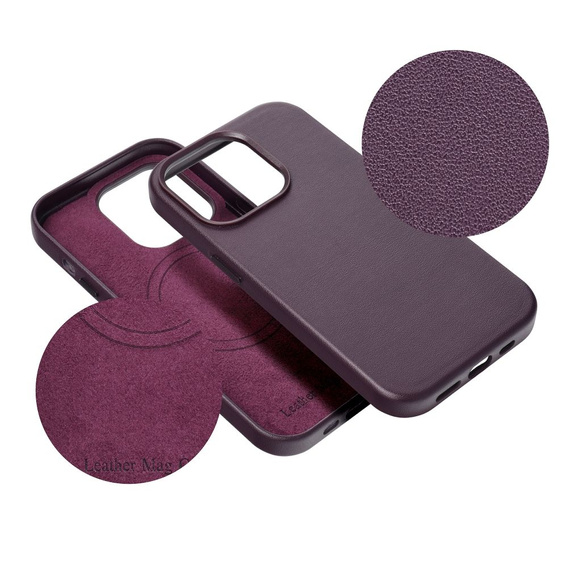 Кожаный чехол Mag Cover для iPhone 15 Plus, фиолетовый