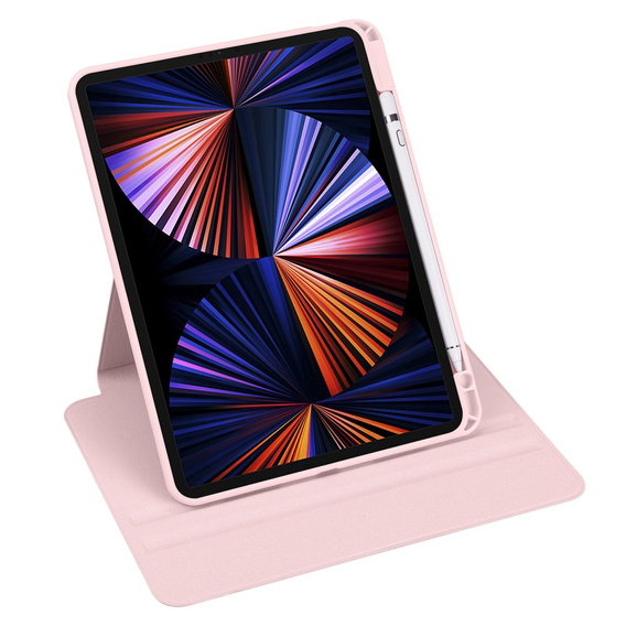 Чохол для iPad Pro 11" 2022/2021/2020 (4/3/2 gen.), з місцем для стилуса, що обертається на 360°, рожевий