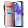 Чехол CASEME для Samsung Galaxy A55 5G, RFID Leather Wallet, с плечевым ремнем, розовый
