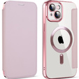 Откидной чехол для iPhone 14 Plus, RFID Wallet MagSafe CamShield, розовый