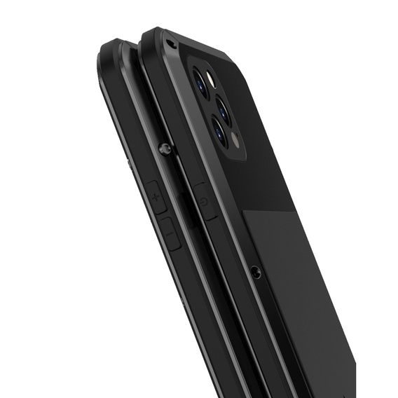 Чoхол Love Mei до iPhone 12 Pro Max, armored with glass, чорний