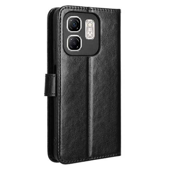 Футляр з клапаном для Infinix Hot 50i 4G, Crazy Horse Wallet, чорний
