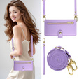 Откидной чехол для Samsung Galaxy S24 FE, Wallet Zipper Pocket, фиолетовый