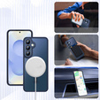 Чохол для Samsung Galaxy S25, для MagSafe, ERBORD Matt Case, темно-синій + захисне скло