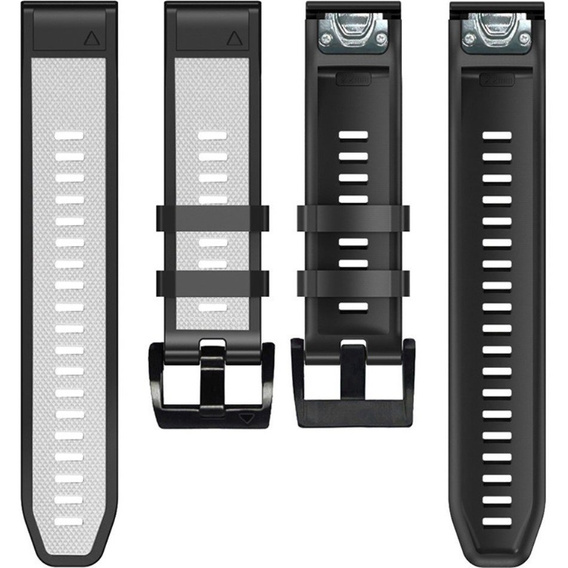Силиконовый ремешок для Garmin Fenix 5/6/7 Forerunner 945/935, White / Black