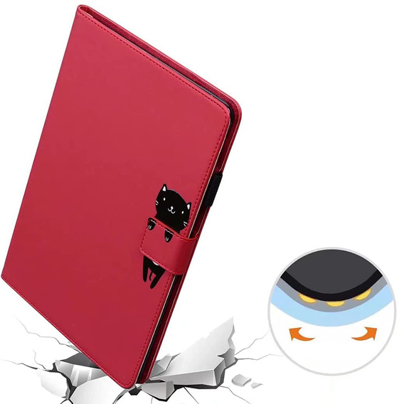 Чехол для iPad 10.2" 2021/2020/2019 (9/8/7 gen.), с клапаном, animal, красный