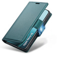 Чехол для Oppo Reno 14, ERBORD Glossy Litchi, кошелек с клапаном, зелёный
