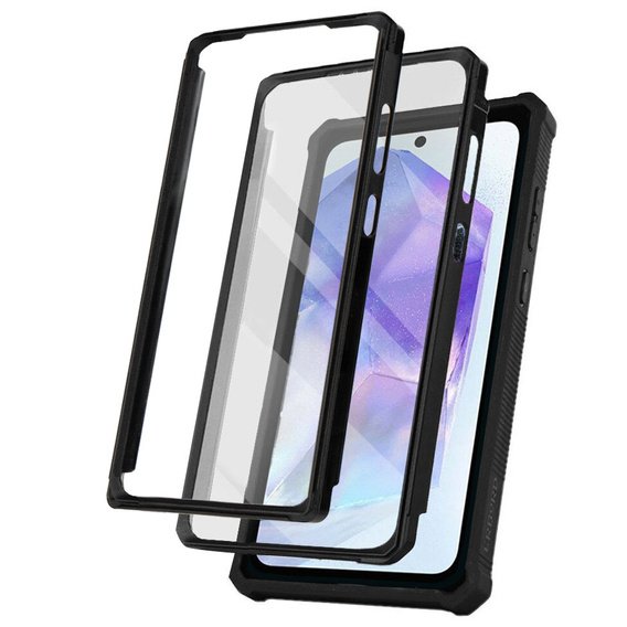 Чохол для Samsung Galaxy A55, ERBORD Rugged Case, чорний (Дві рамки)