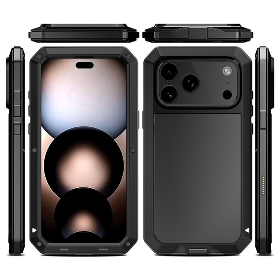 Чехол для iPhone 15 Pro, бронированный, со встроенным стеклом, красный