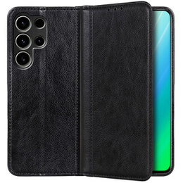 Чехол до Samsung Galaxy S23 Ultra, Wallet Litchi Leather, чёрный