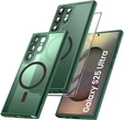 Чохол для Samsung Galaxy S25 Ultra, для MagSafe, ERBORD Matt Case, зелений + захисне скло