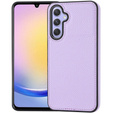 Шкіряний чохол для Samsung Galaxy A25 5G, Lychee leather Case, фіолетовий + скло 9H