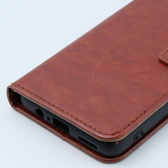Откидной чехол для Motorola Moto G54 5G, Crazy Horse Wallet, коричневый