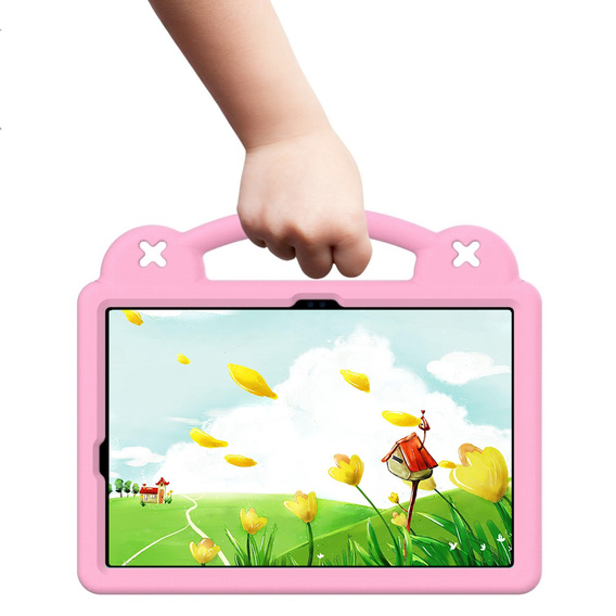 Детский чехол для Samsung Galaxy Tab S10 Lite / S10 FE / S9 FE, Cute Patterns, с подставкой, розовый