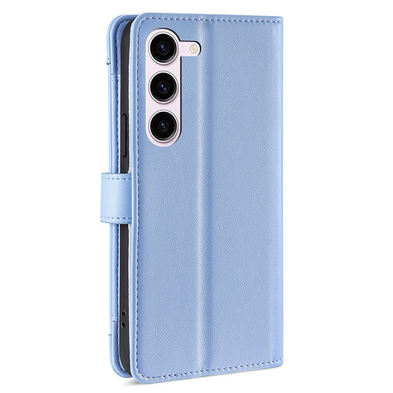 Откидной чехол для Samsung Galaxy S23, Wallet Zipper Pocket, синий