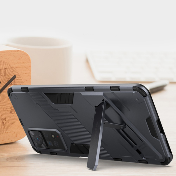 Чехол для Xiaomi Redmi Note 11 Pro 4G / 5G, Military kickstand, синий