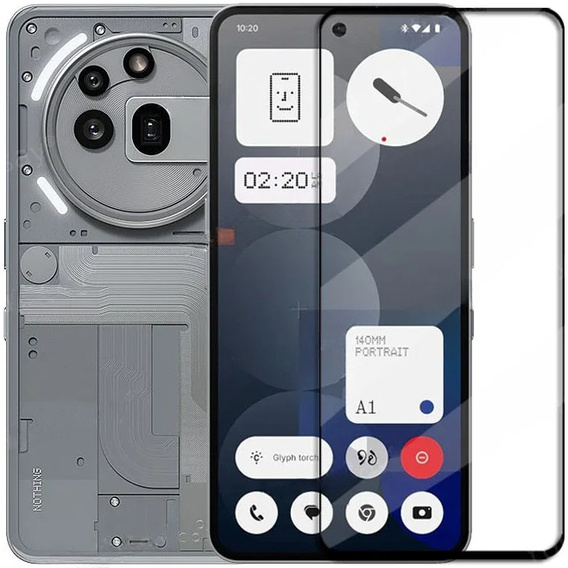 3D загартоване скло для Nothing Phone 3A Pro, чорна рамка