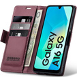 Чехол для Samsung Galaxy A16, ERBORD Glossy Litchi, кошелек с клапаном, красный