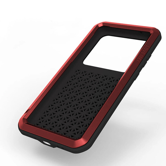 Чехол Love Mei до Samsung Galaxy S20 Ultra, armored with glass, красный