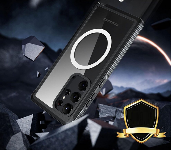 Чoхол до Samsung Galaxy S24 Ultra, Shockproof, з плівкою на екран, для MagSafe, чорний