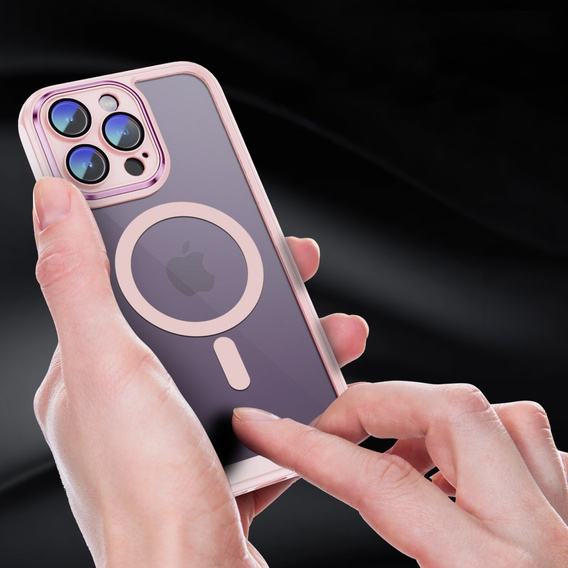 Чохол для iPhone 15 Pro, ERBORD Impact Guard, MagSafe, рожевий
