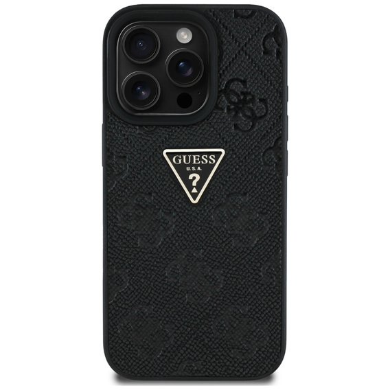 Чохол Guess Grained Hot Stamp 4G Triangle Metal для iPhone 16 Pro Max