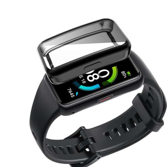 Чехол 2в1 с защитой экрана для часов Huawei Band 6/7, Black