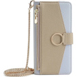 Чохол-книжка для Honor Magic 6 Lite 5G, Wallet Zipper Pocket, з дзеркалом, коричневий