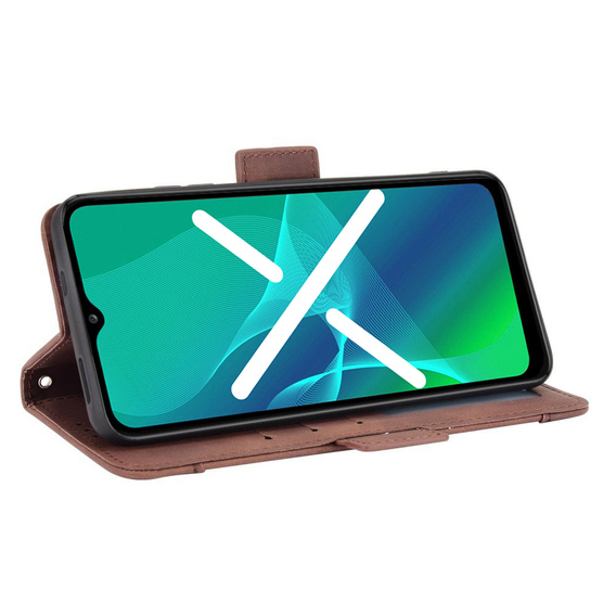 Откидной чехол для Realme GT2 Pro, Card Slot, коричневый