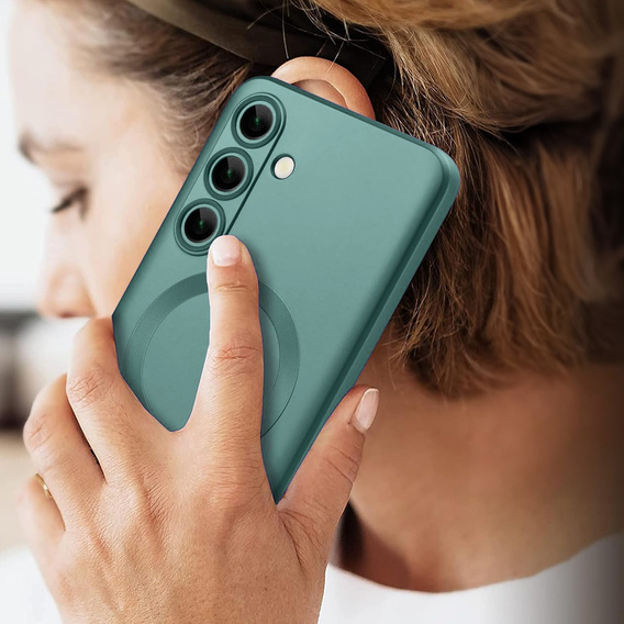 Чохол для Samsung Galaxy A56, ColorMag, для MagSafe, зелений + загартоване скло 9H