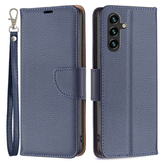Чохол-книжка для Samsung Galaxy A55 5G, Wallet Litchi Leather, темно-синій