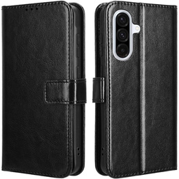 Футляр з клапаном для Samsung Galaxy A56, Crazy Horse Wallet, чорний