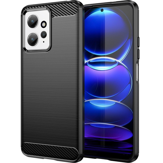 Чехол до Xiaomi Redmi Note 12 4G, Carbon, чёрный