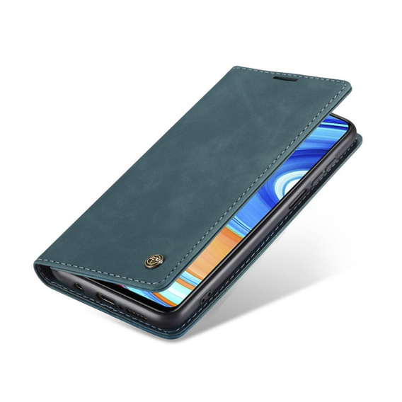 Чехол CASEME для Xiaomi do Redmi Note 9s / 9 Pro, Leather Wallet Case, синий
