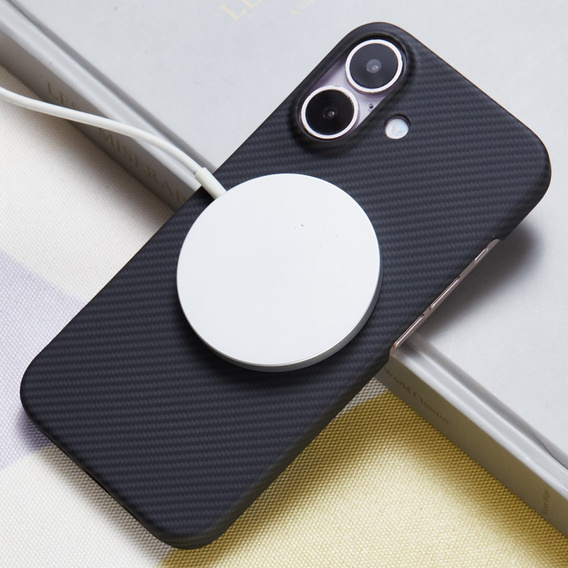 Чехол для iPhone 16 Plus, Aramid Fiber Cover, чёрный
