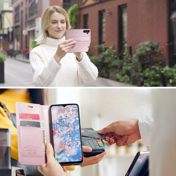 Флип-кейс CASEME для Samsung Galaxy A14 5G, Waxy Textured, розовый