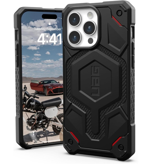 Чoхол Urban Armor Gear до iPhone 15 Pro Max, Monarch Pro Kevlar MagSafe, чорний