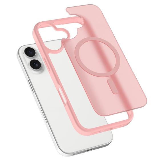 Матовий чохол для iPhone 17, для MagSafe, напівпрозорий рожевий