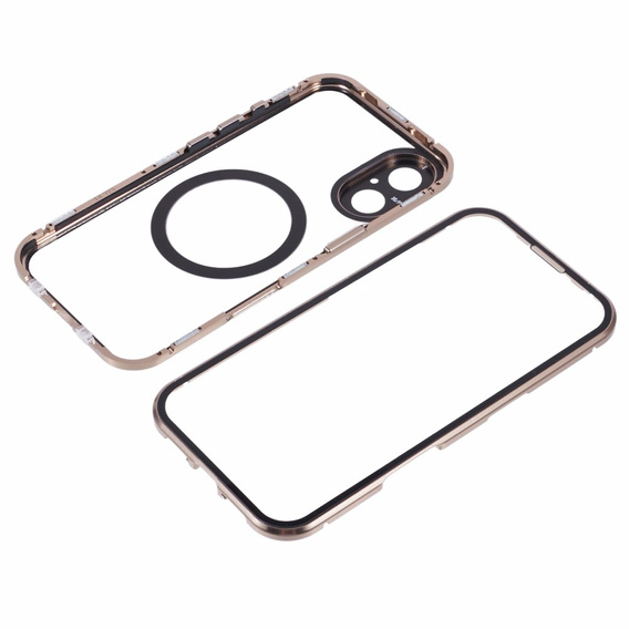 Магнітний чохол Dual Glass MagSafe для iPhone 16, золотий