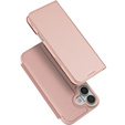 Чехол Dux Ducis для iPhone 17, Skin Pro, с клапаном, со слотом для карт, розовый