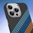 Чехол для iPhone 13 Pro, Carbon Fiber MagSafe, темно-синий