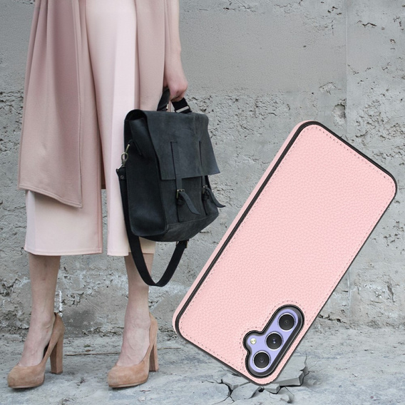 Шкіряний чохол для Samsung Galaxy A54, Lychee leather Case, рожевий