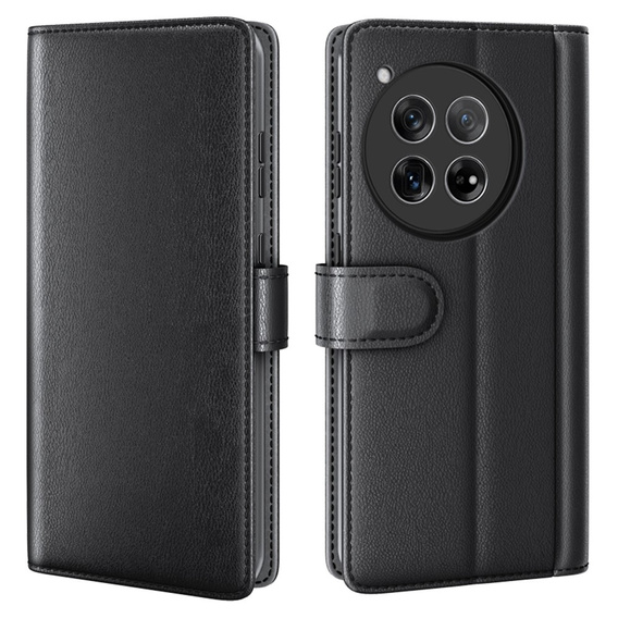 Чохол-фліп для OnePlus 12 5G, Split Leather, чорний
