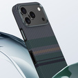 Чехол BENKS Kevlar для Samsung Galaxy S25 Ultra, для MagSafe, Carbon Fiber, чёрный