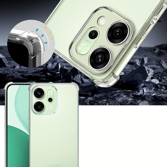 Чохол для Oppo Reno 14, посилений, із захистом камери, прозорий