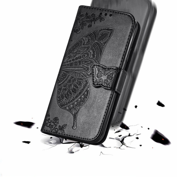 Чохол-книжка для Realme 12, Butterfly, чорний